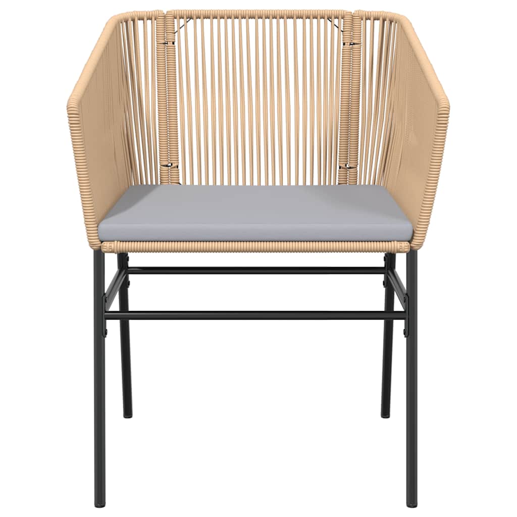 vidaXL 3-delige Tuinset met kussens poly rattan glas zwart