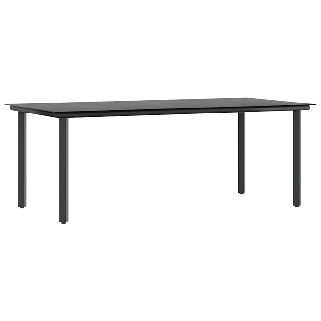 vidaXL 3-delige Tuinset met kussens poly rattan glas zwart