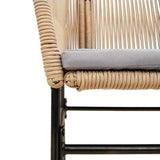 vidaXL 3-delige Tuinset met kussens poly rattan glas zwart