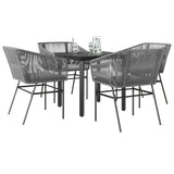vidaXL 3-delige Tuinset met kussens poly rattan glas zwart