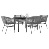 vidaXL 3-delige Tuinset met kussens poly rattan glas zwart
