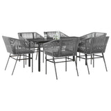 vidaXL 3-delige Tuinset met kussens poly rattan glas zwart