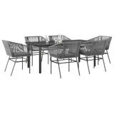 vidaXL 3-delige Tuinset met kussens poly rattan glas zwart