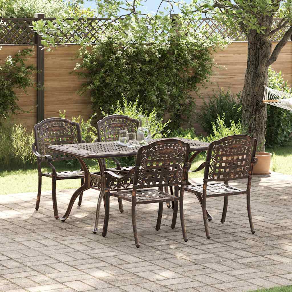 vidaXL Tuin Eettafel Set 5 pcs Wit Aluminium