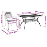 vidaXL Tuin Eettafel Set 5 pcs Wit Aluminium