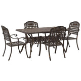 vidaXL Tuin Eettafel Set 5 pcs Wit Aluminium