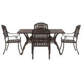 vidaXL Tuin Eettafel Set 5 pcs Wit Aluminium