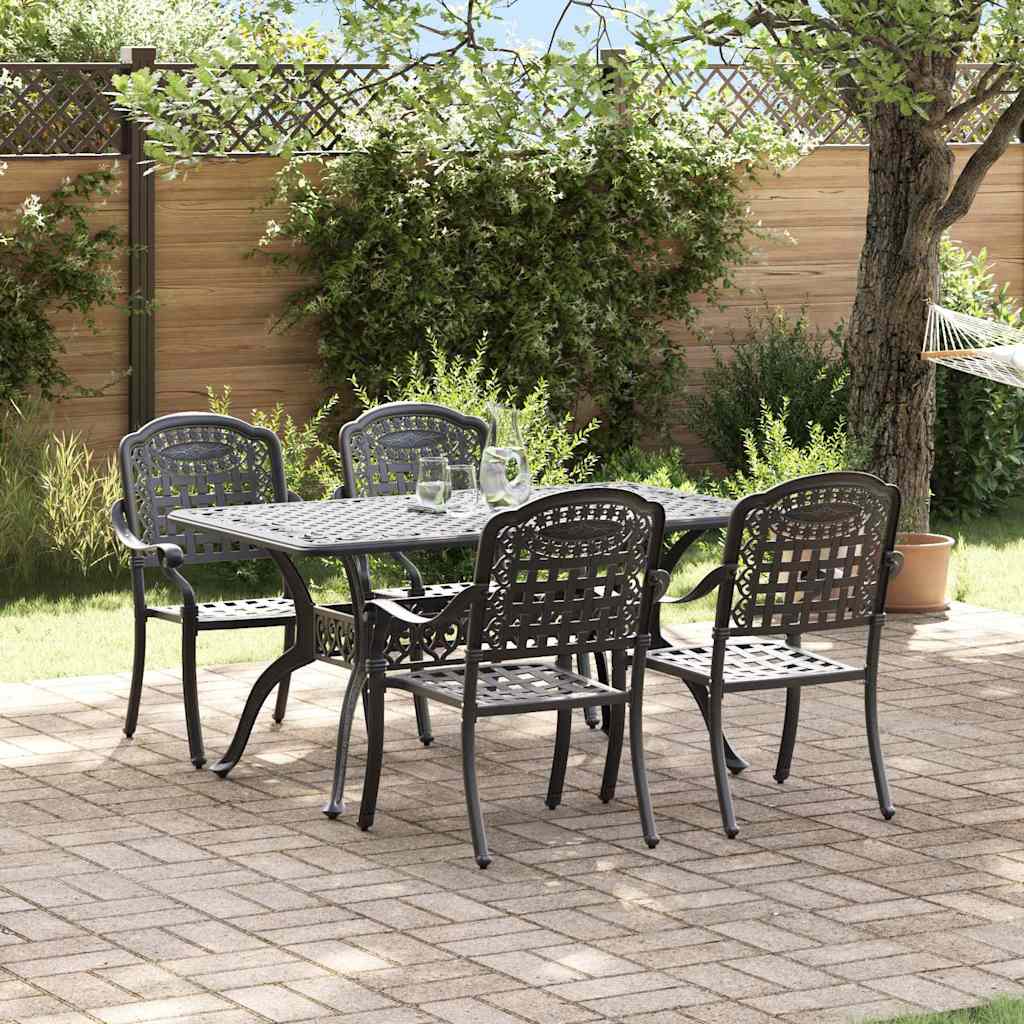 vidaXL Tuin Eettafel Set 5 pcs Wit Aluminium