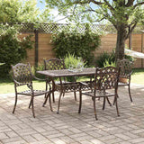 vidaXL Tuin Eettafel Set 5 pcs Wit Aluminium
