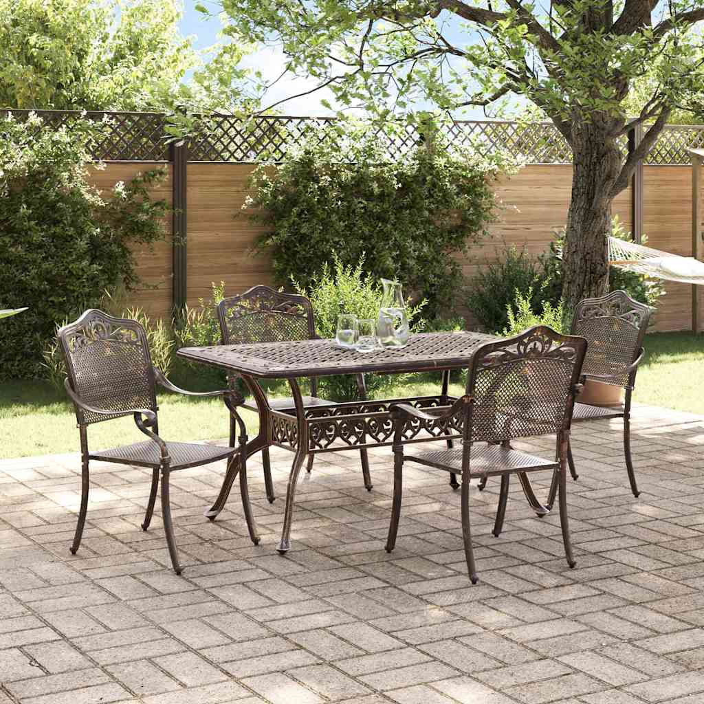 vidaXL Tuin Eettafel Set 5 pcs Wit Aluminium
