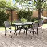 vidaXL Tuin Eettafel Set 5 pcs Wit Aluminium