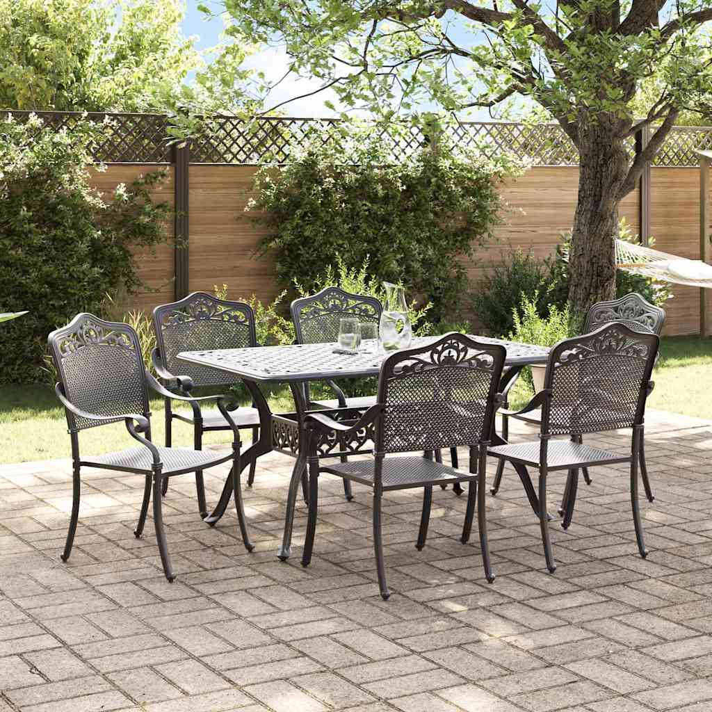 vidaXL Tuin Eettafel Set 5 pcs Wit Aluminium