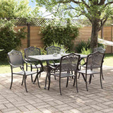 vidaXL Tuin Eettafel Set 5 pcs Wit Aluminium