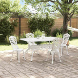 vidaXL Tuin Eettafel Set 5 pcs Wit Aluminium