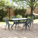 vidaXL Tuin Eettafel Set 5 pcs Wit Aluminium
