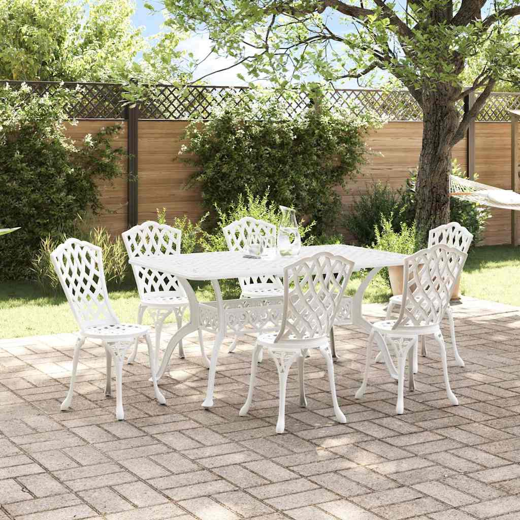 vidaXL Tuin Eettafel Set 5 pcs Wit Aluminium