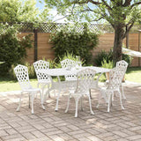 vidaXL Tuin Eettafel Set 5 pcs Wit Aluminium