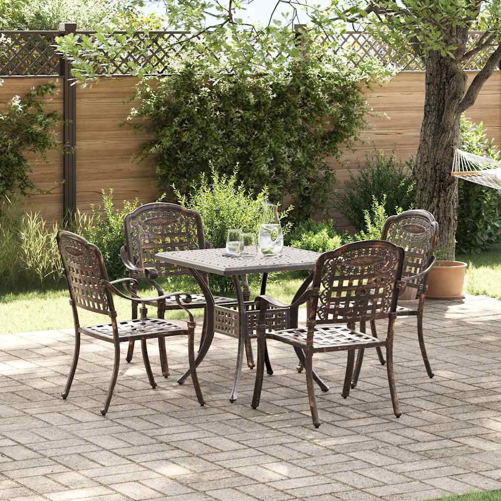 vidaXL Tuinstafel Set 3 pcs Brons Gegoten Aluminium