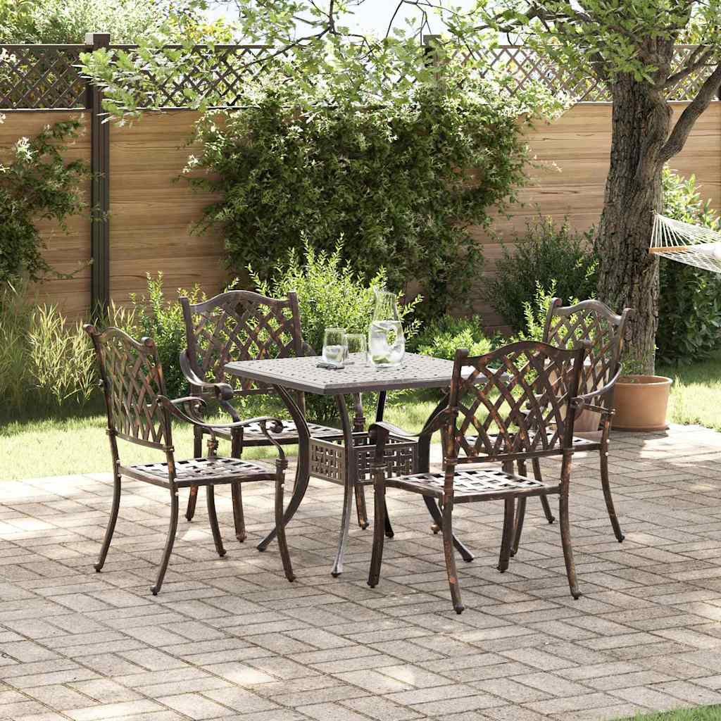 vidaXL Tuinstafel Set 3 pcs Brons Gegoten Aluminium