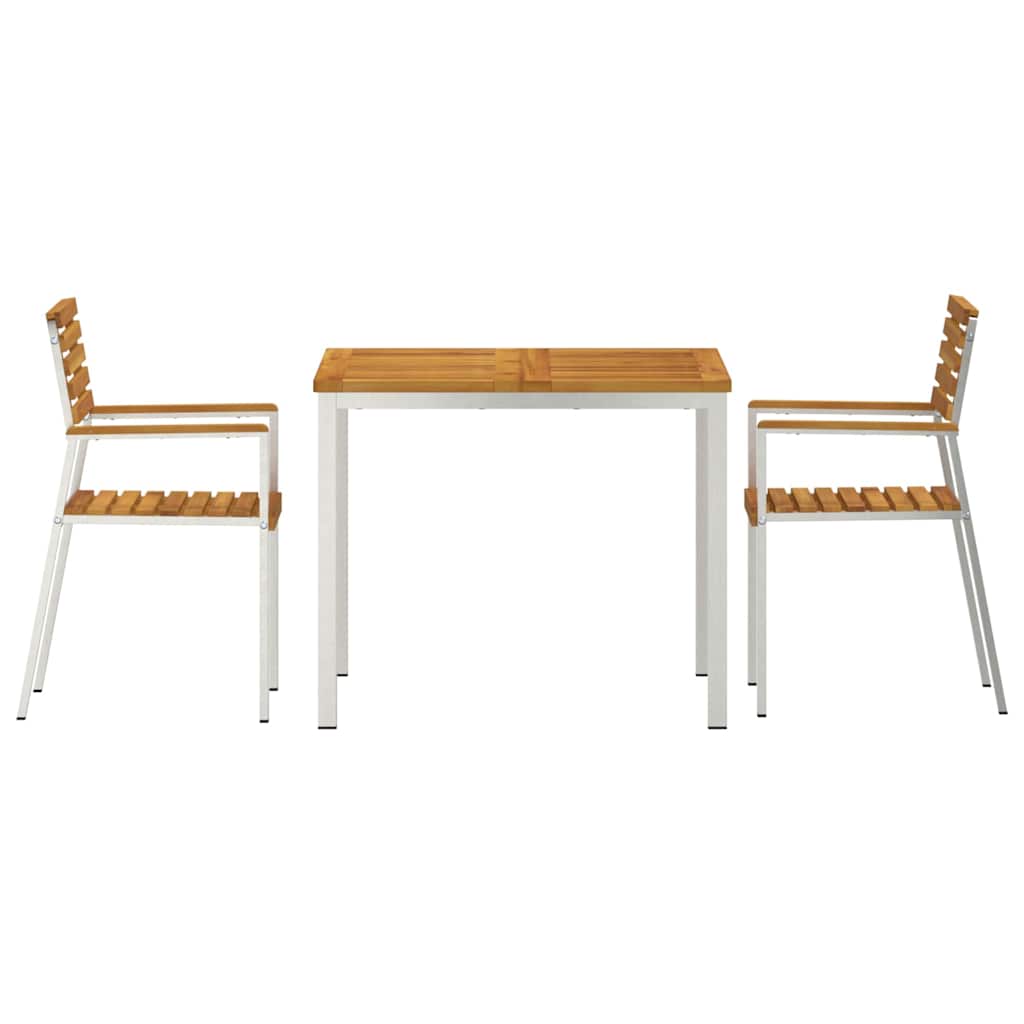 vidaXL Tuin Eettafel Set 3 pcs Bruin Massief Acacia Hout