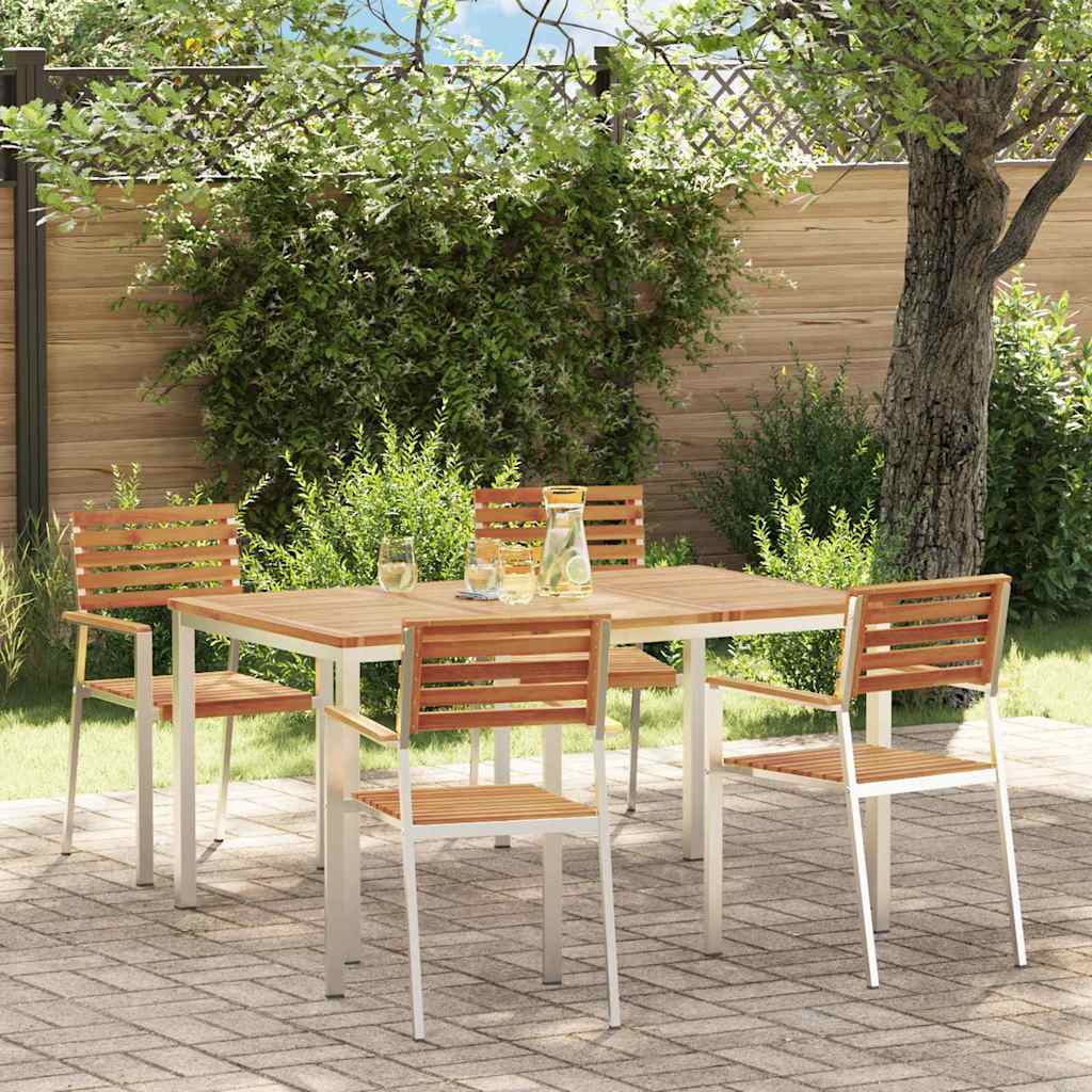 vidaXL Tuin Eettafel Set 3 pcs Bruin Massief Acacia Hout