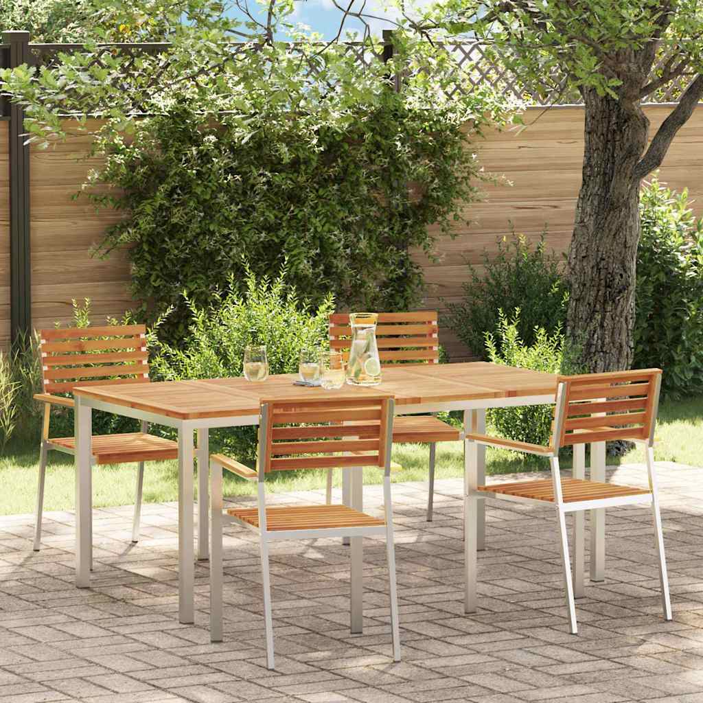 vidaXL Tuin Eettafel Set 3 pcs Bruin Massief Acacia Hout