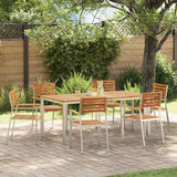 vidaXL Tuin Eettafel Set 3 pcs Bruin Massief Acacia Hout