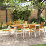 vidaXL Tuin Eettafel Set 3 pcs Bruin Massief Acacia Hout