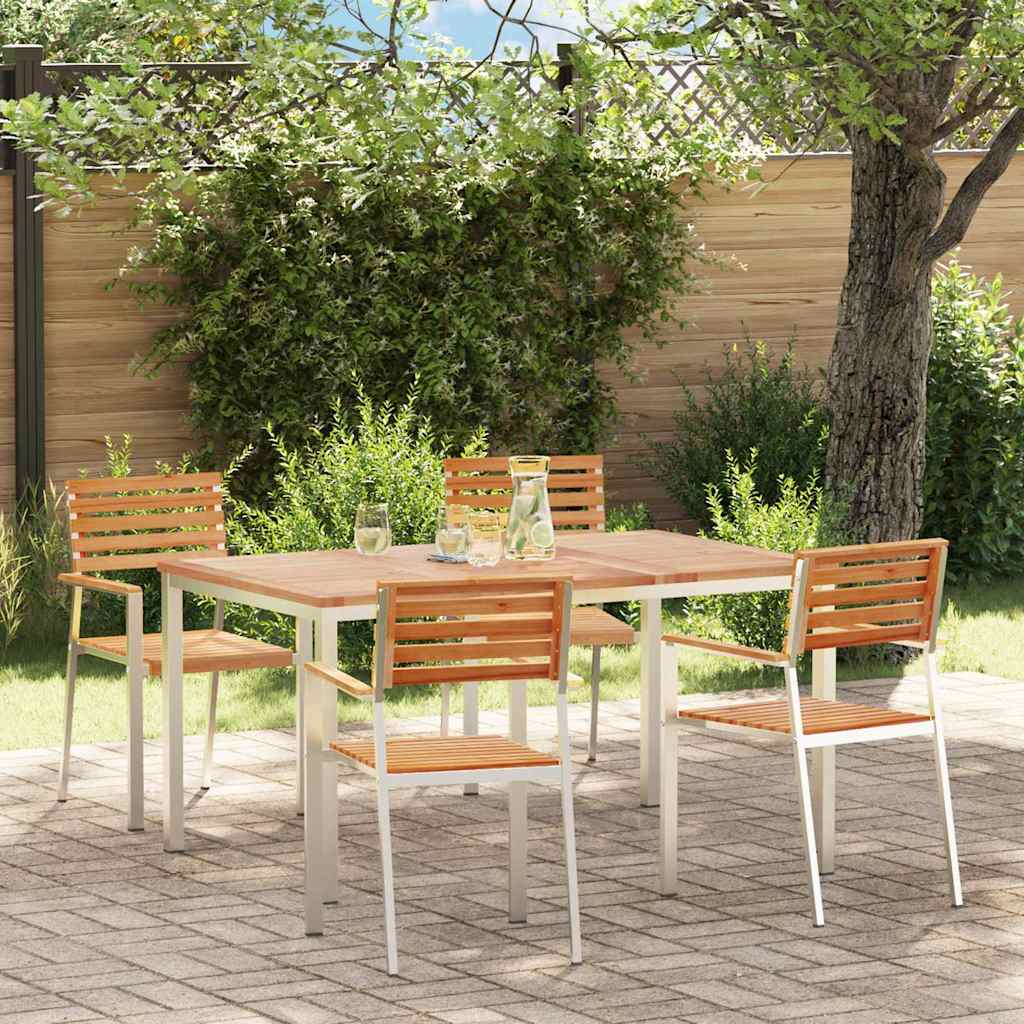 vidaXL Tuin Eettafel Set 3 pcs Bruin Massief Acacia Hout