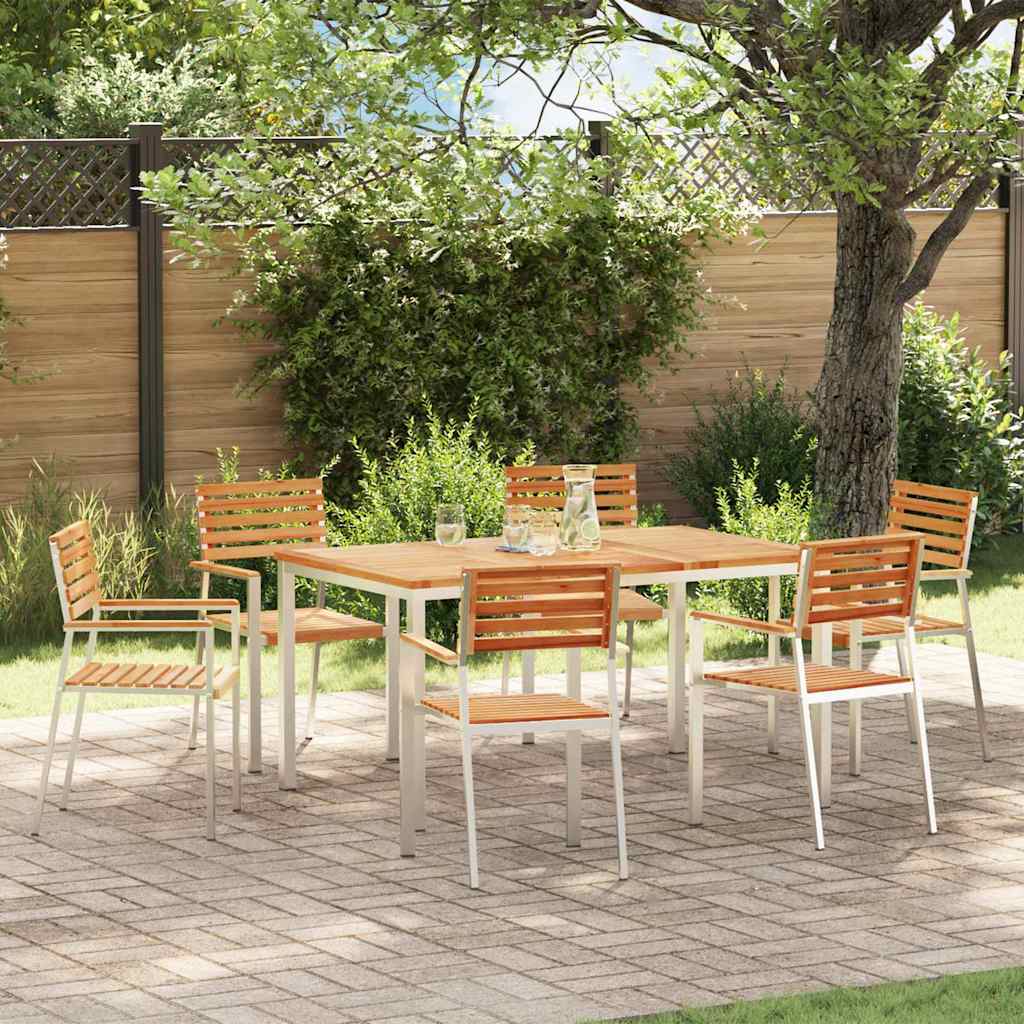 vidaXL Tuin Eettafel Set 3 pcs Bruin Massief Acacia Hout