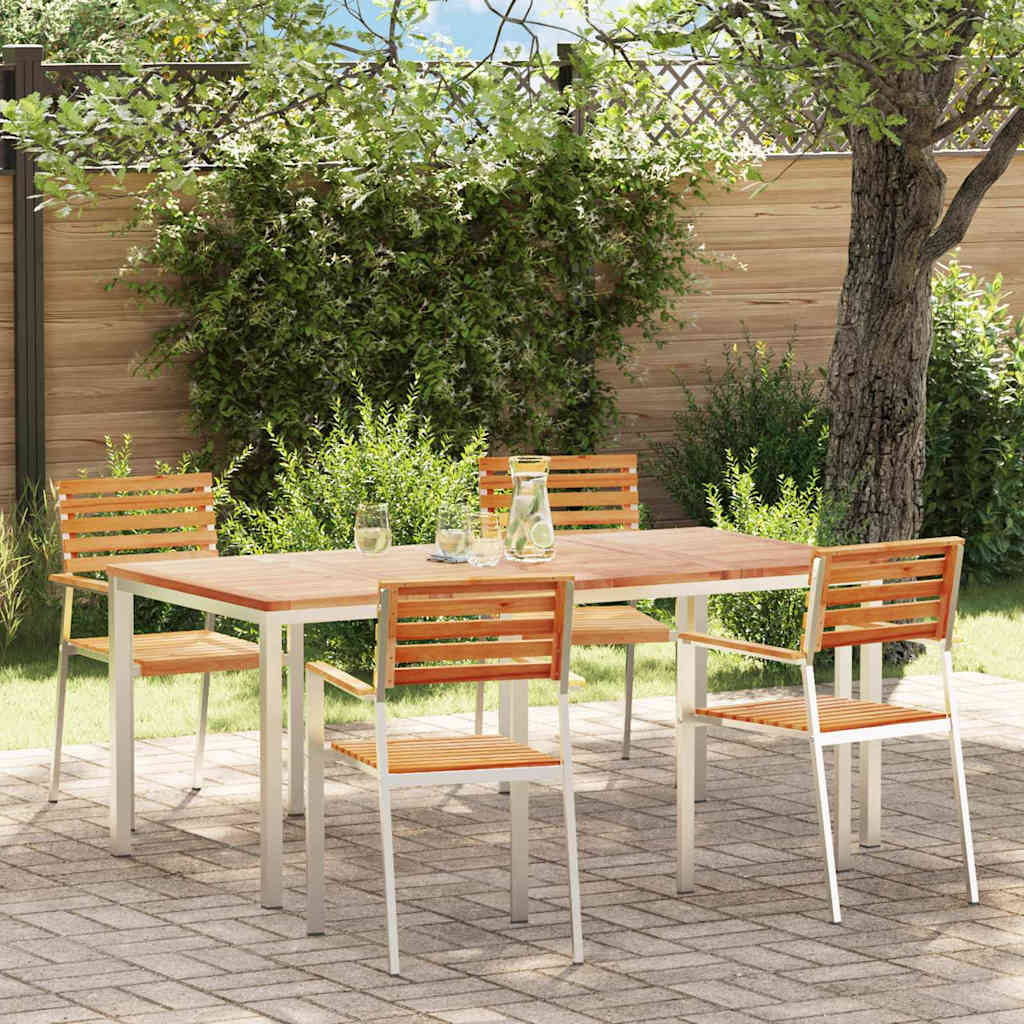 vidaXL Tuin Eettafel Set 3 pcs Bruin Massief Acacia Hout