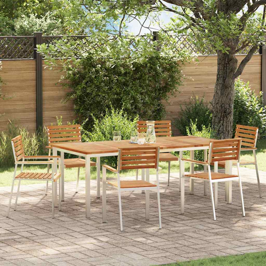 vidaXL Tuin Eettafel Set 3 pcs Bruin Massief Acacia Hout