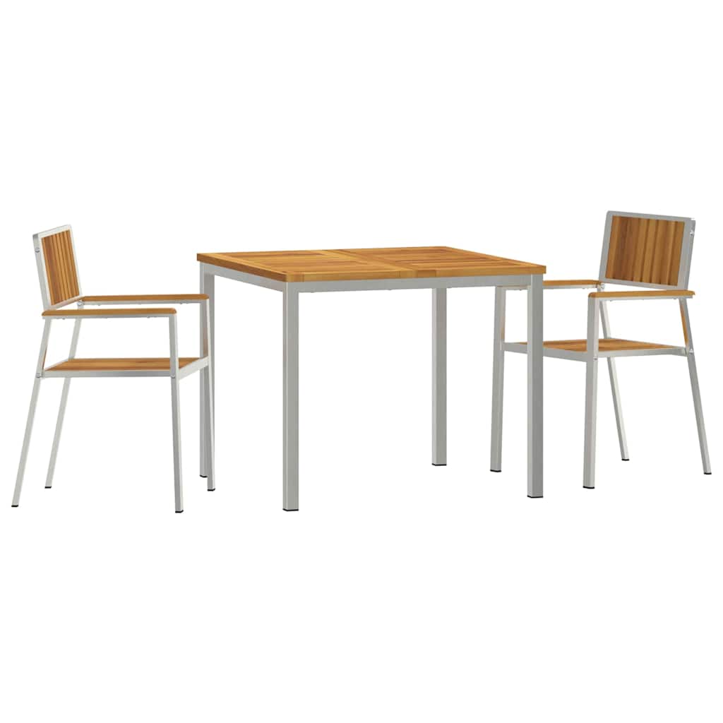 vidaXL Outdoor Dining Set 3 pcs Brown Solid Acacia Wood