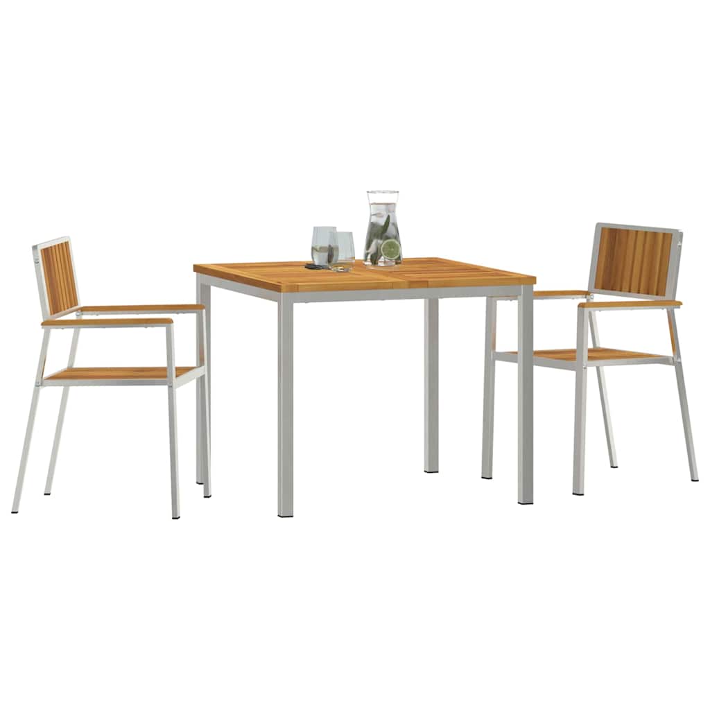 vidaXL Outdoor Dining Set 3 pcs Brown Solid Acacia Wood