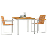 vidaXL Tuin Eettafel Set 3 pcs Bruin Massief Acacia Hout