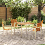 vidaXL Tuin Eettafel Set 3 pcs Bruin Massief Acacia Hout