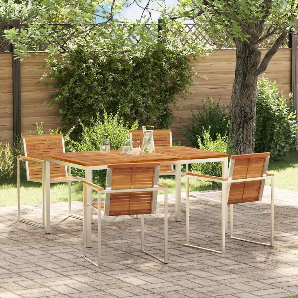 vidaXL Tuin Eettafel Set 3 pcs Bruin Massief Acacia Hout
