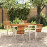 vidaXL Tuin Eettafel Set 3 pcs Bruin Massief Acacia Hout