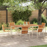 vidaXL Tuin Eettafel Set 3 pcs Bruin Massief Acacia Hout