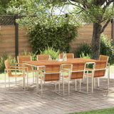 vidaXL Tuin Eettafel Set 3 pcs Bruin Massief Acacia Hout