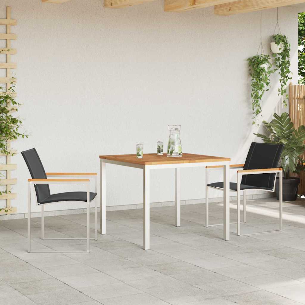 vidaXL Tuin Eettafel Set 3 pcs Bruin Massief Acacia Hout