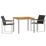 vidaXL Tuin Eettafel Set 3 pcs Bruin Massief Acacia Hout