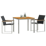 vidaXL Tuin Eettafel Set 3 pcs Bruin Massief Acacia Hout