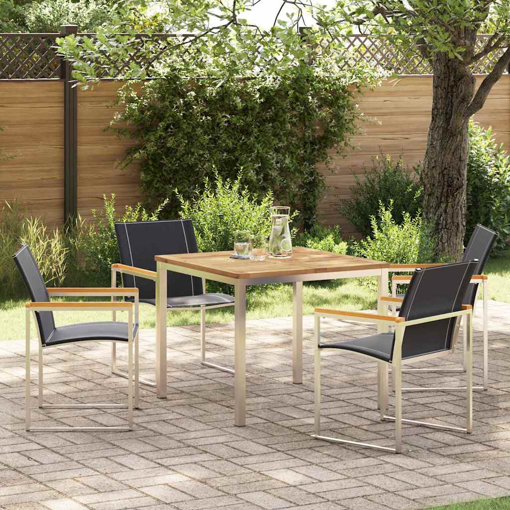 vidaXL Tuin Eettafel Set 3 pcs Bruin Massief Acacia Hout