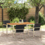 vidaXL Tuin Eettafel Set 3 pcs Bruin Massief Acacia Hout