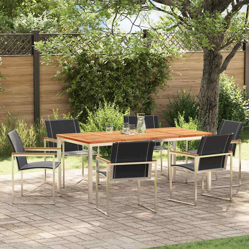 vidaXL Tuin Eettafel Set 3 pcs Bruin Massief Acacia Hout