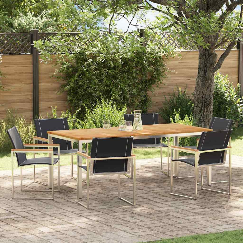 vidaXL Tuin Eettafel Set 3 pcs Bruin Massief Acacia Hout