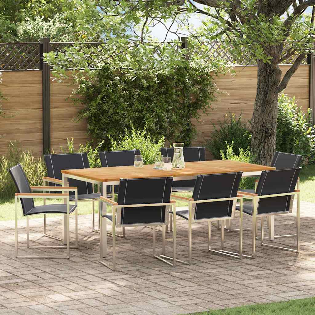 vidaXL Tuin Eettafel Set 3 pcs Bruin Massief Acacia Hout