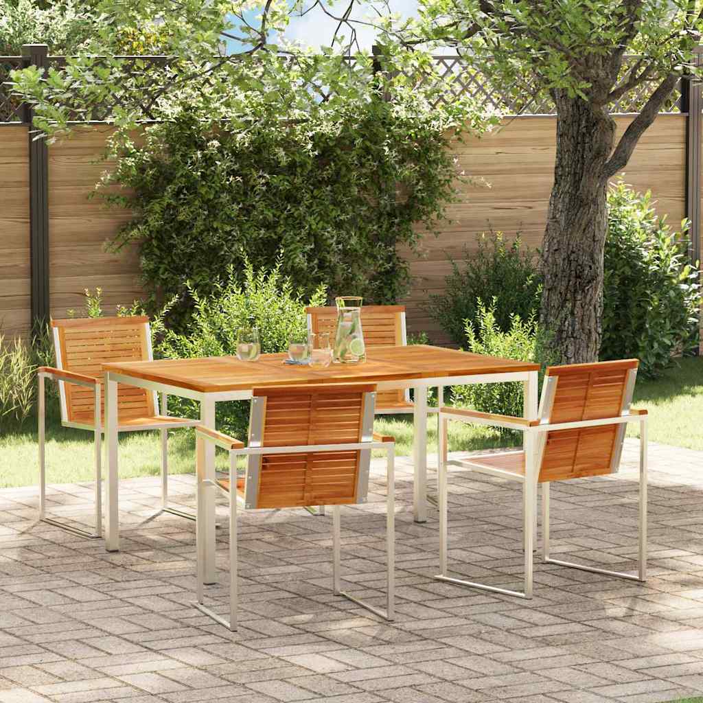 vidaXL Tuin Eettafel Set 3 pcs Bruin Massief Acacia Hout