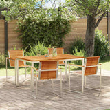 vidaXL Tuin Eettafel Set 3 pcs Bruin Massief Acacia Hout